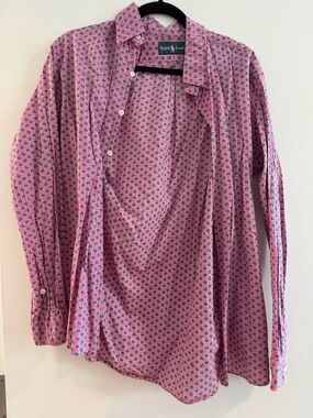 Ralph Lauren Pink Paisley Floral-Print Button Shirt